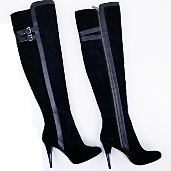 MICHAEL KORS DELANEY OVER THE KNEE TALL BLACK SUEDE LEATHER BOOTS - Wore Once! 8 - Picture 7 of 10